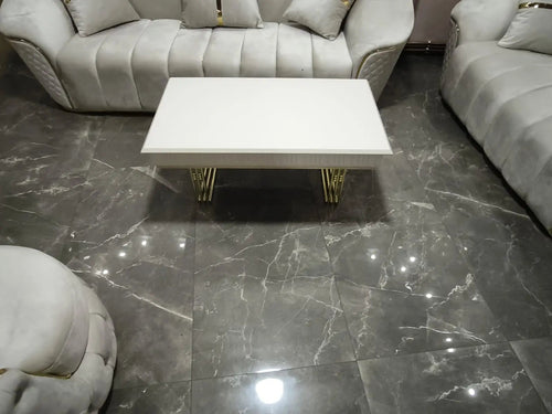 Rosa 3+2 Seater Champagne Velvet Sofa Set with Gold Detailing – Luxury Sofa Suite