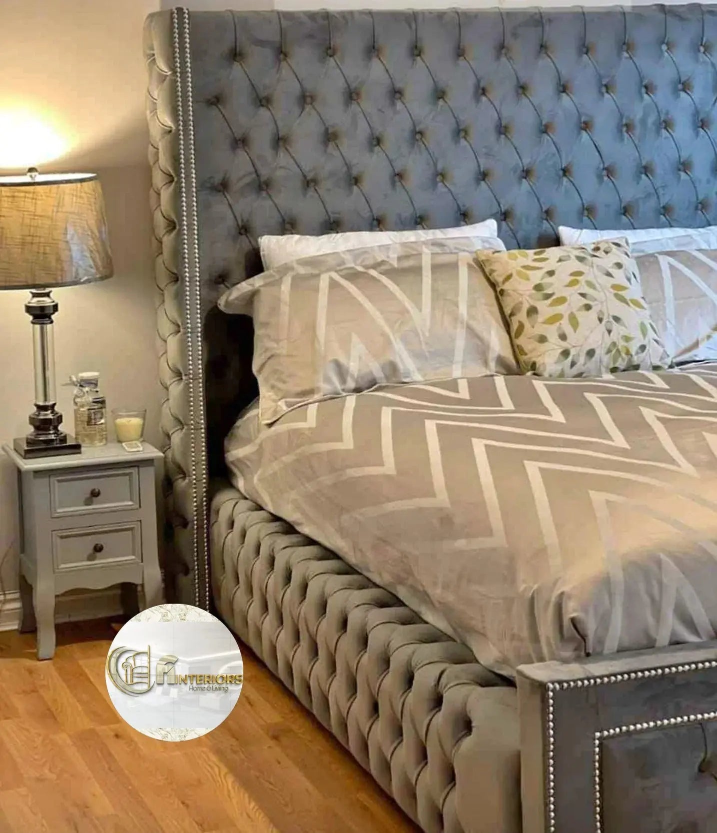 Kalahari Chesterfield Bed in Plush Velvet – Bespoke Handcrafted Design