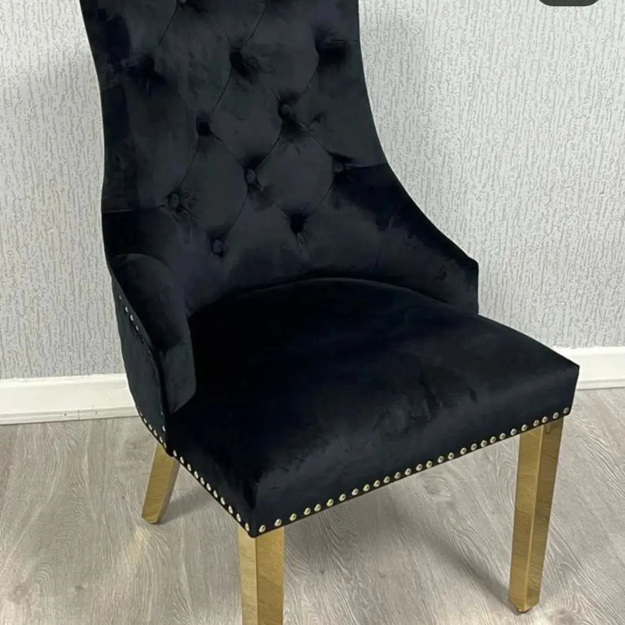 Majestic Velvet Dining Chair Gold Circle Knocker