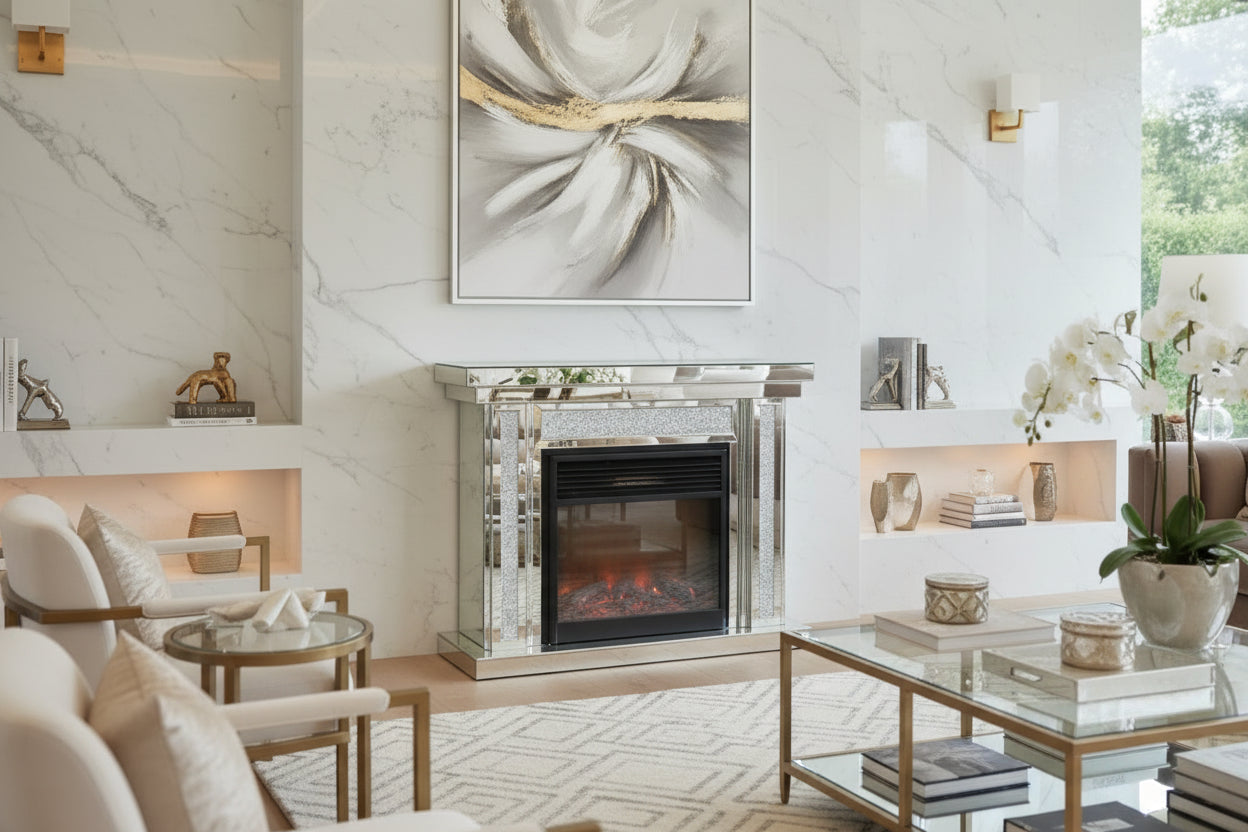 Crushed Diamond Fireplace