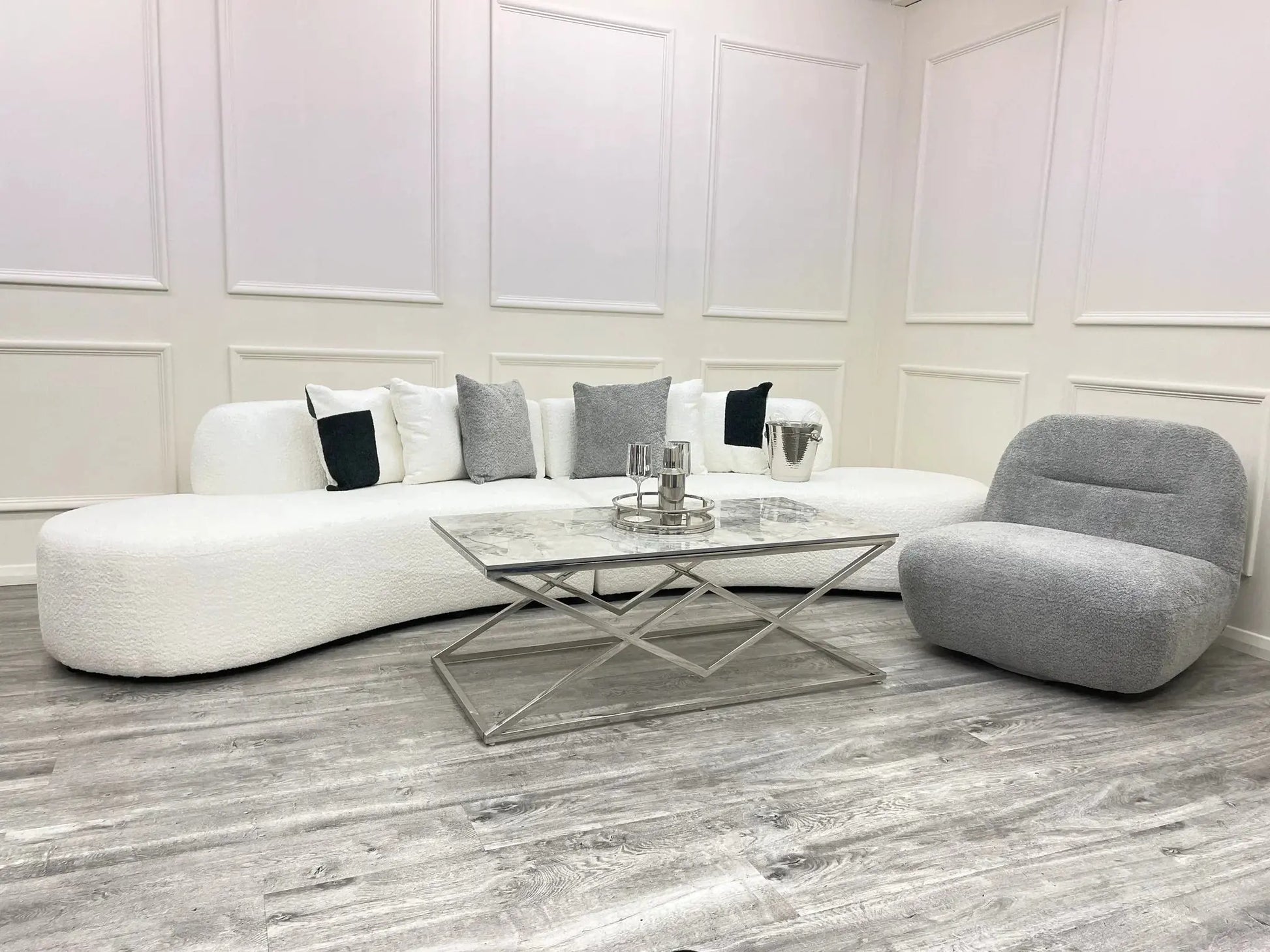 Miami Curved Cinema Boucle Sofa