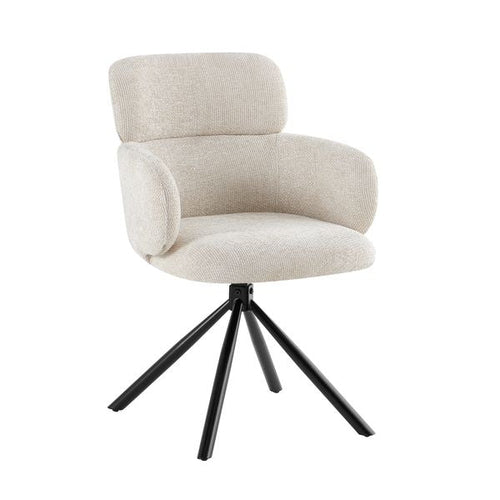 Tuscany Beige 360° Swivel Dining Chair – Modern Comfortable Dining Seating