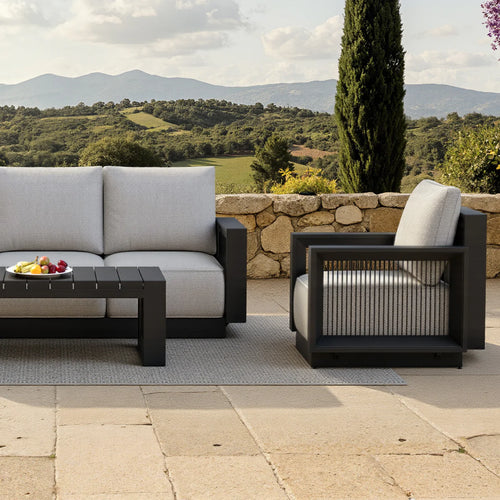 ALUXO® Ikos Outdoor Lounge Set - Onyx - 5 Seater Livara Interiors