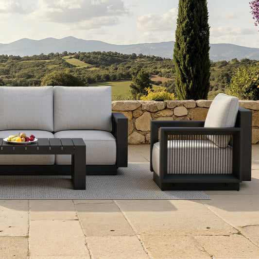 ALUXO® Ikos Outdoor Lounge Set - Onyx - 5 Seater Livara Interiors