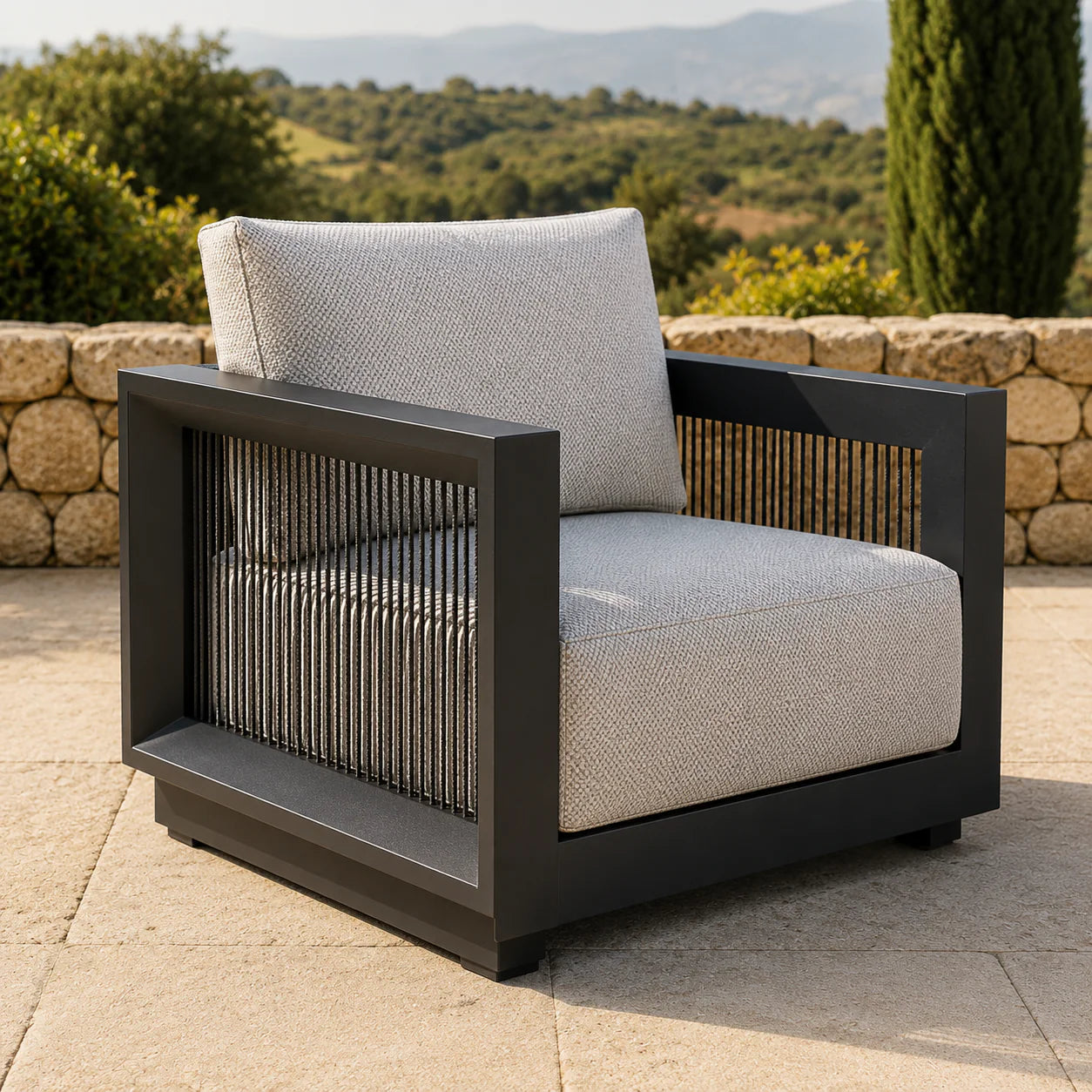 ALUXO® Ikos Outdoor Lounge Set - Onyx - 5 Seater Livara Interiors