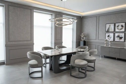 Lina Grey Marble Dining Table 180cm | Contemporary Marble Dining