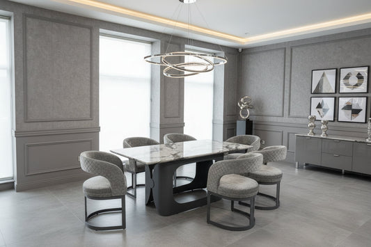 Lina Grey Marble Dining Table 180cm | Contemporary Marble Dining