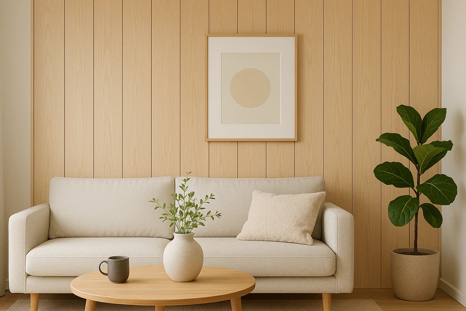 WPC Wall Panels - Wood Effect Flat Wall Panels - 235cm x 40cm (5 pack)