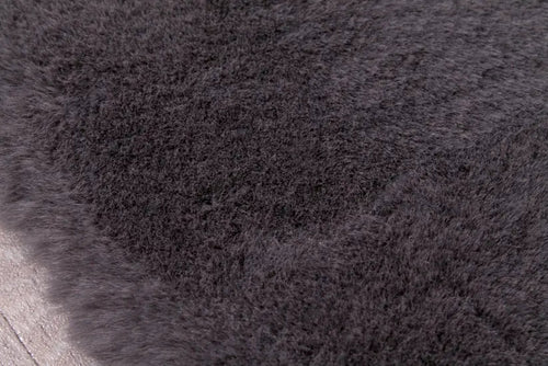 LUXE FAUX FUR RUG PLAIN CHARCOAL