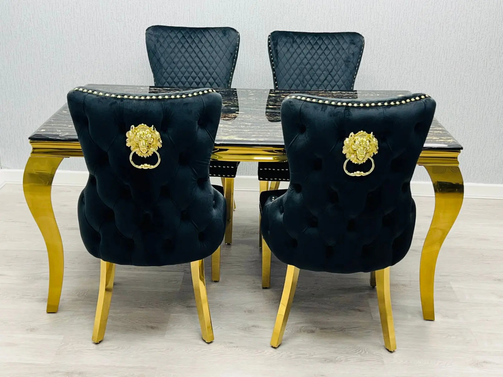 Victoria Gold Detailing Lion Knocker back Dining Chair - Set Of 2