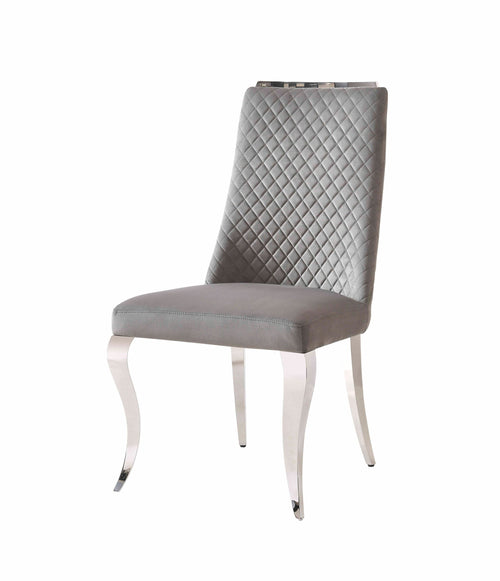 Set of 2 Roxby Grey & Chrome Dining Chairs – Elegant Modern Seating