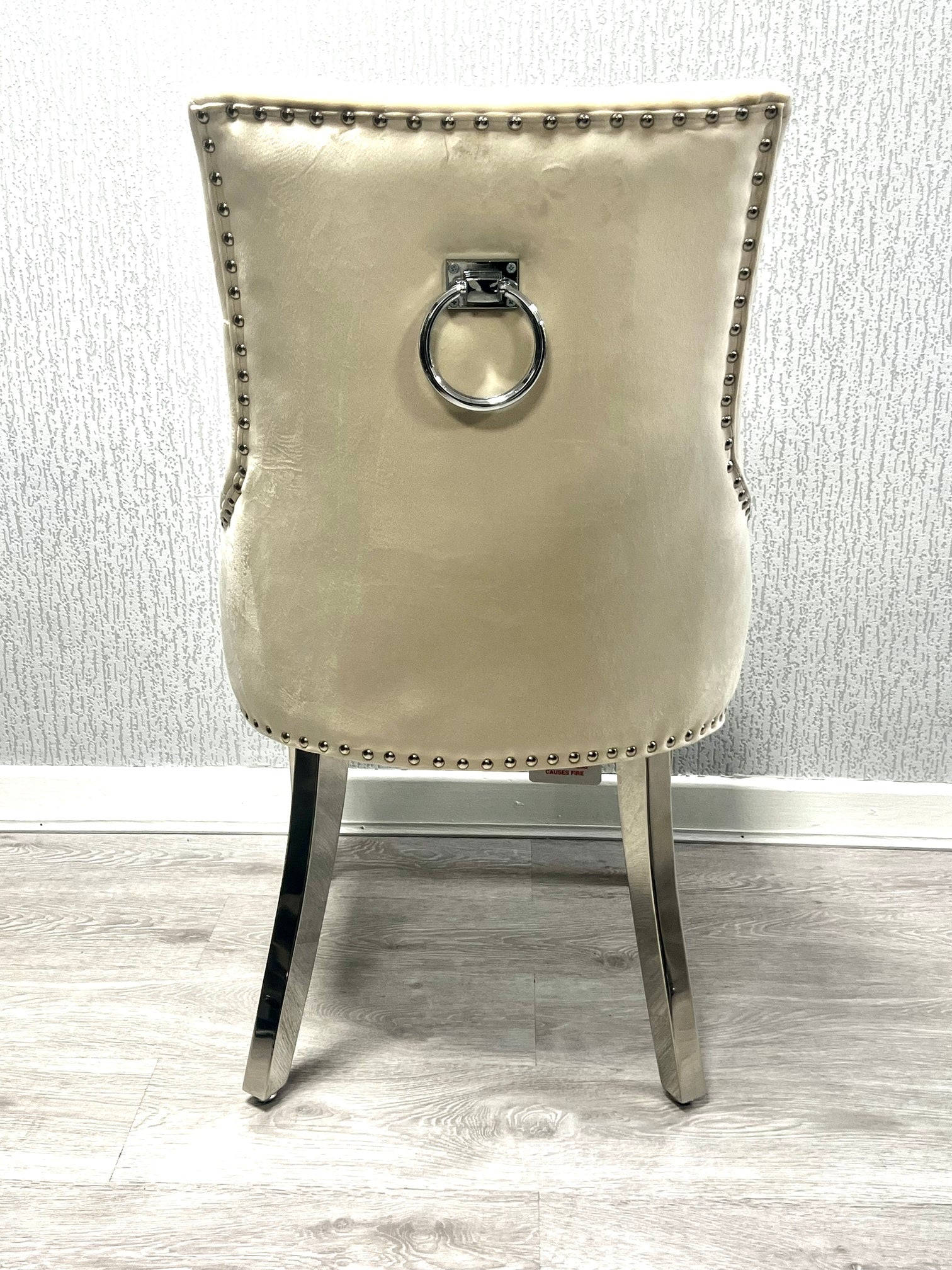 Set of 2 Valencia Chrome Leg Circle Knocker Dining Chair - Available In 3 Colours Mink Velvet