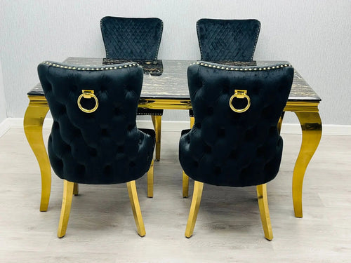 Victoria Gold Detailing Circle Knocker Back Dining Chair - Set Of 2