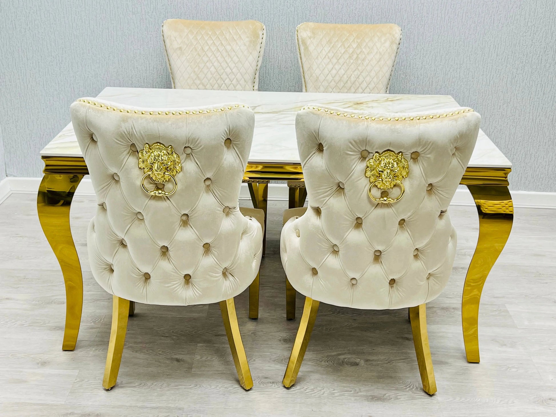 Victoria Gold Detailing Lion Knocker back Dining Chair - Set Of 2