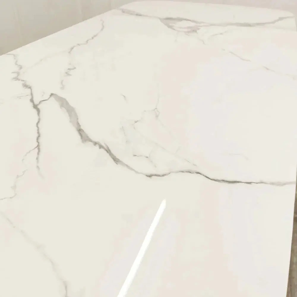 Orion Gold 1.8m Dining Table with Polar White Sintered Stone Top