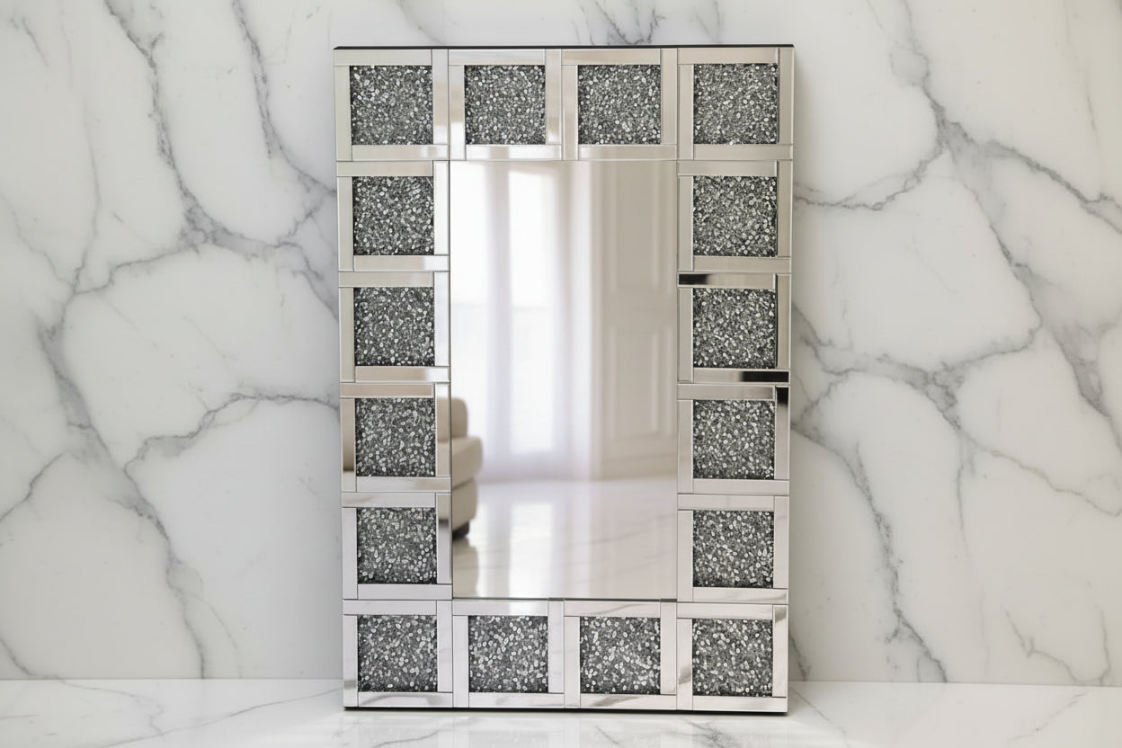 Crushed Diamond Cubed Wall Mirror 80/120