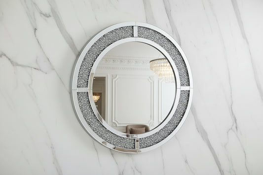 Crushed Diamond Round Wall Mirror 80/80