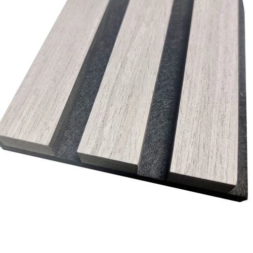 Single Faced Acoustic STANDARD SLAT Wall Panels - 1 sided Wood Veneer - 240cm x 60cm (4 pcs)