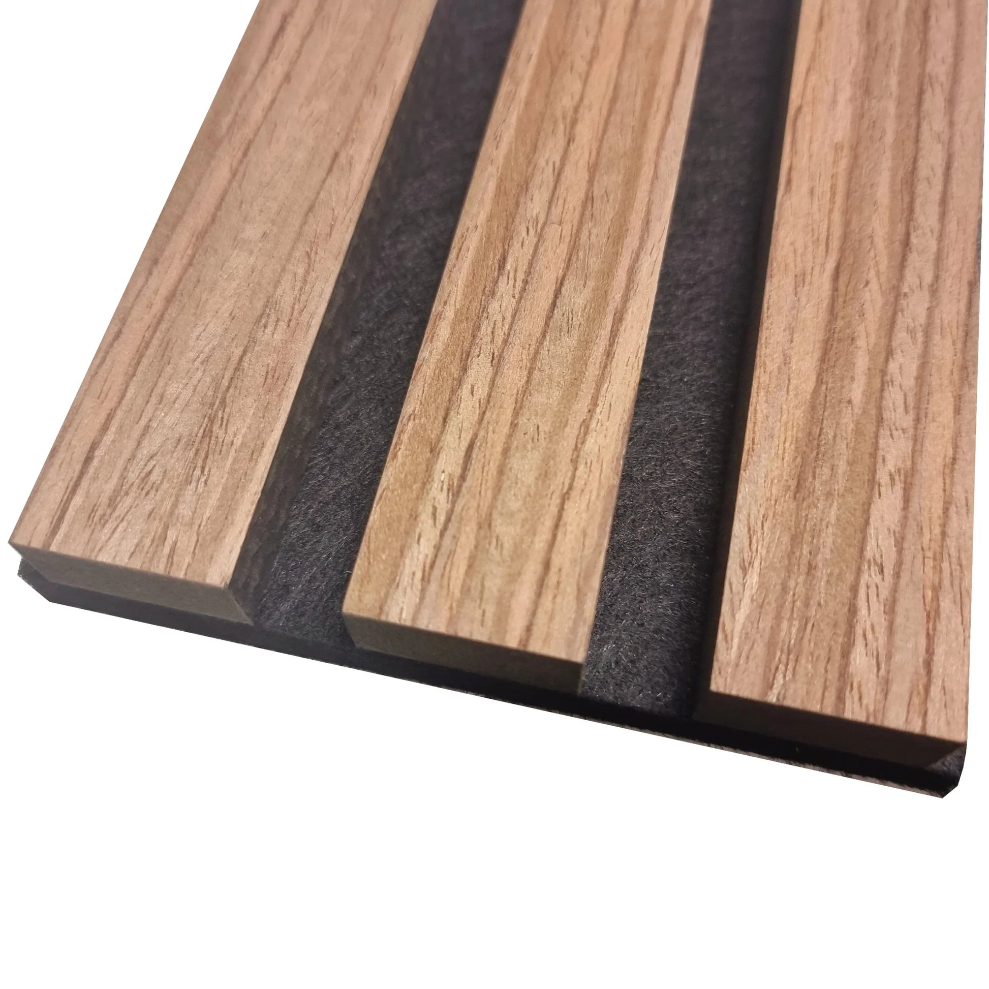 Single Faced Acoustic STANDARD SLAT Wall Panels - 1 sided Wood Veneer - 240cm x 60cm (4 pcs)