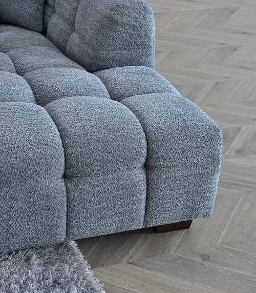 Tribeca Corner Group in Iron Boucle Fabric