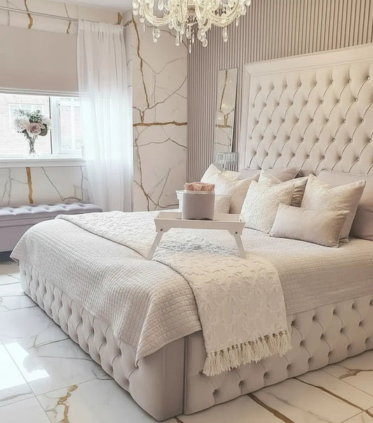Ryman Plush Velvet Bed – Bespoke Handcrafted Bedstead (Made in the UK)