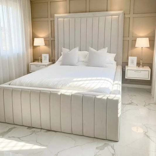 Amelia Plush Velvet Bed – Bespoke Handcrafted Bedstead (Made in the UK)