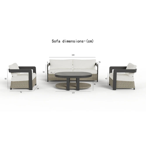 ALUXO® Selene Outdoor Lounge Set - Wicker - 5 Seater Livara Interiors
