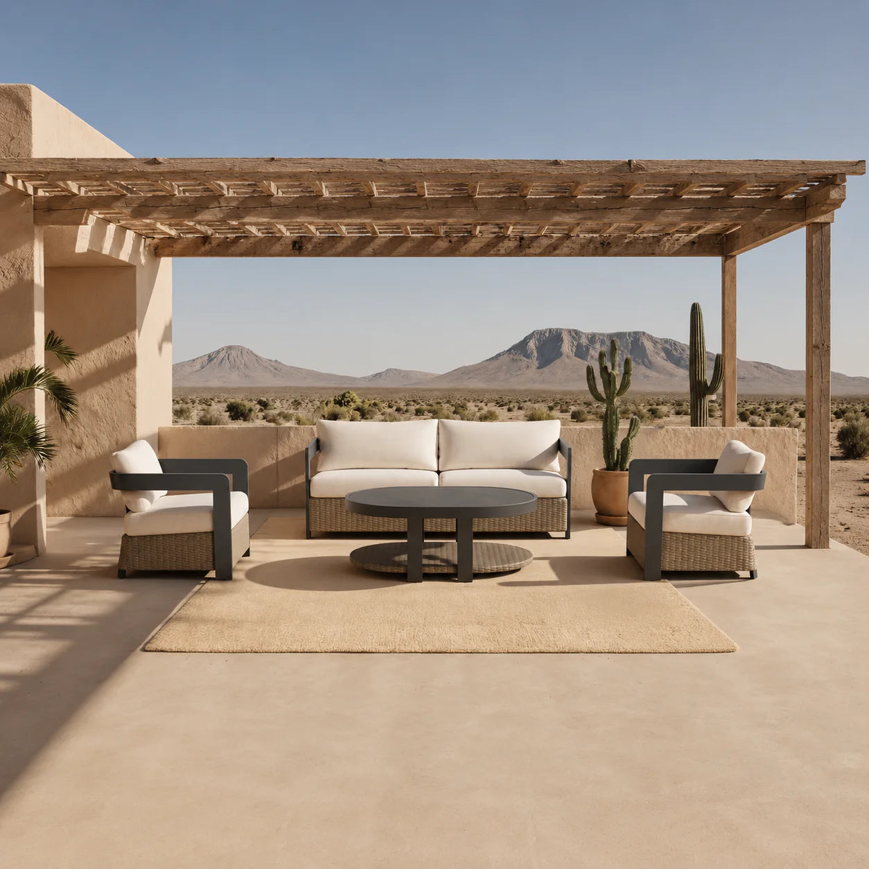 ALUXO® Selene Outdoor Lounge Set - Wicker - 5 Seater Livara Interiors