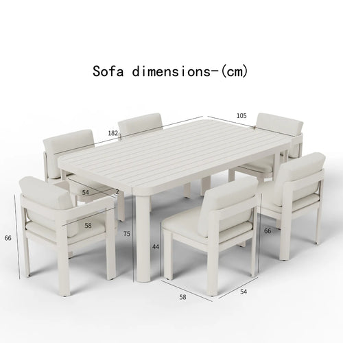 ALUXO® Sofia Outdoor Range - 6 Seater Dining Set Livara Interiors
