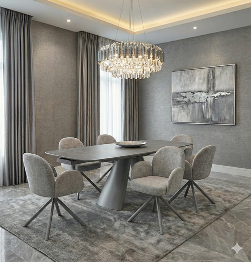 Gstaad Grey Extendable Stone Table - Choose Option