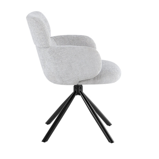 Tuscany Grey 360° Swivel Dining Chair – Modern Comfortable Dining Seating