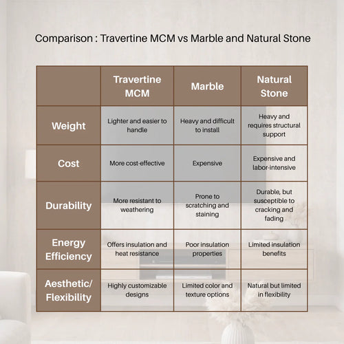 Travertine MCM Flexible Stone Tile - 120cm x 60cm (4 pack)