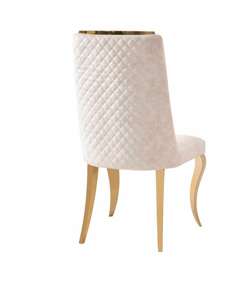 Set of 2 Roxby Cream & Gold Dining Chairs – Elegant Modern Seating
