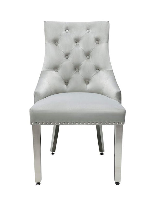 Set of 2 Majestic Lion Knocker Back Velvet Dining Chair -