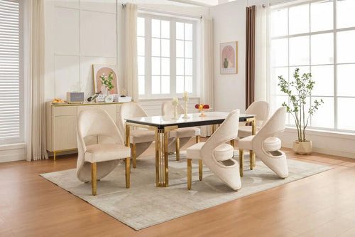 Santorini Sintered Stone Dining Table & Santorini Dining Chair Set – Modern Luxury Dining Collection