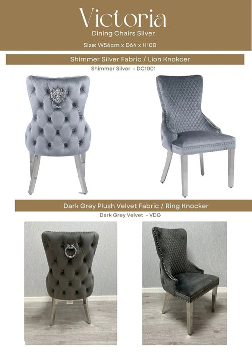 Victoria Gold Detailing Lion Knocker back Dining Chair - Set Of 2