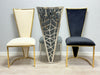 Vienna Luxury Dining Chairs – Gold Frame Upholstered Chairs in 3 Colours | Modern Glam Dining Seating
