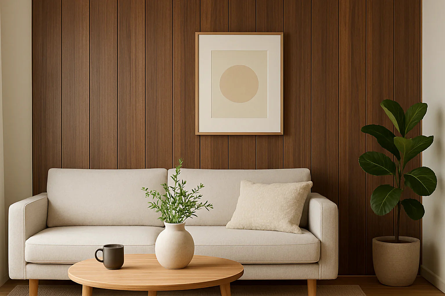WPC Wall Panels - Wood Effect Flat Wall Panels - 235cm x 40cm (5 pack)