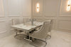 Venice 1.8m Dining Table + Chelmsford Dining Chairs – Luxury Marble Dining Set
