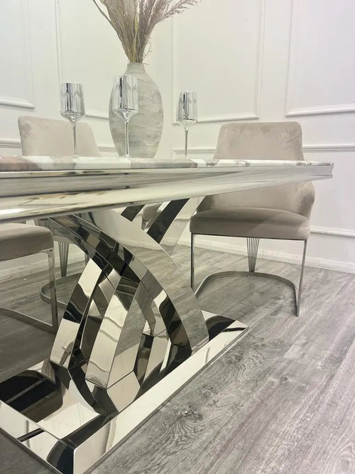 Milan 1.8m Dining Table + Chelmsford Dining Chairs – Modern Elegance