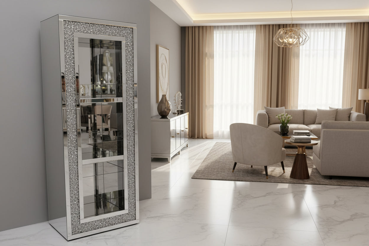 Roma Crushed Diamond High Bookcase
