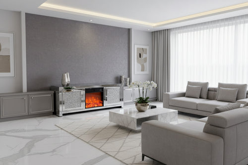 Roma Crushed Diamond TV Unit with Heater