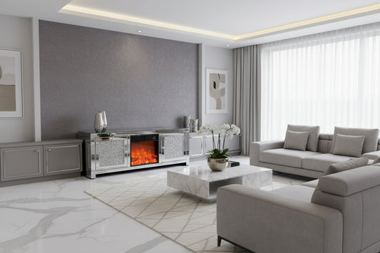 Roma Crushed Diamond TV Unit with Heater