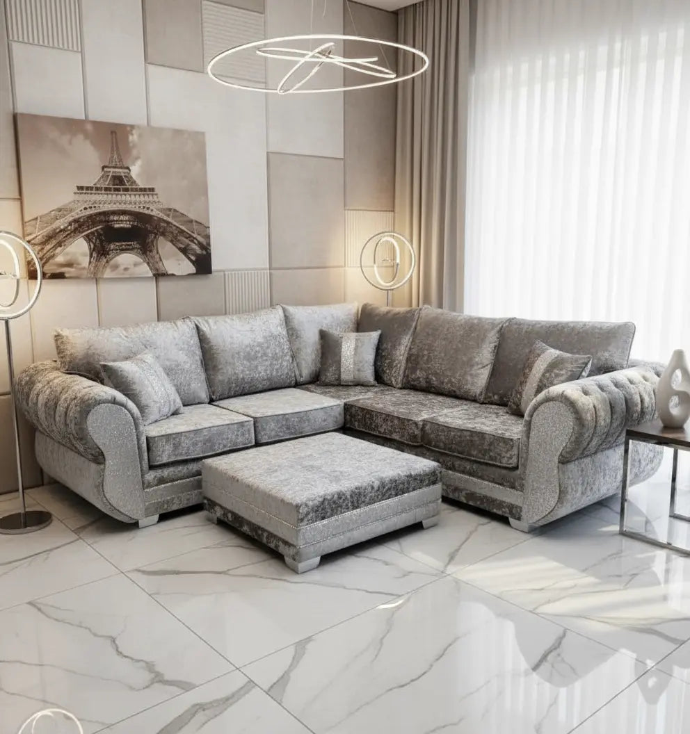 Rino Glitter Crushed Velvet Sofa Range – Rino Exclusive Lustro Collection