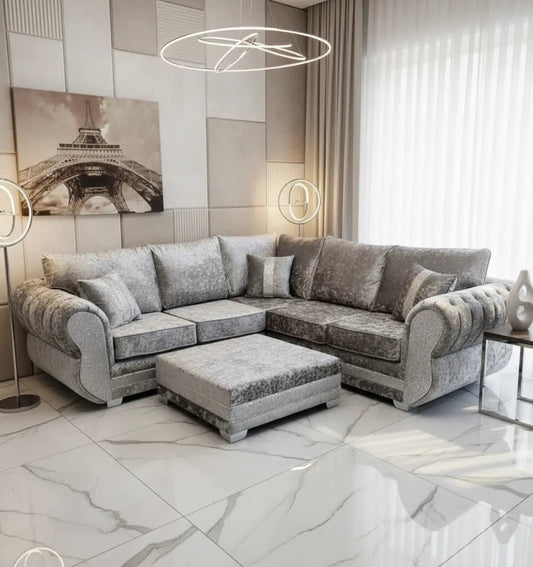 Rino Glitter Crushed Velvet Sofa Range – Rino Exclusive Lustro Collection