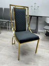 Set Of 2 Windsor Gold Plated Dining Chair - Available In 2 Colours Black