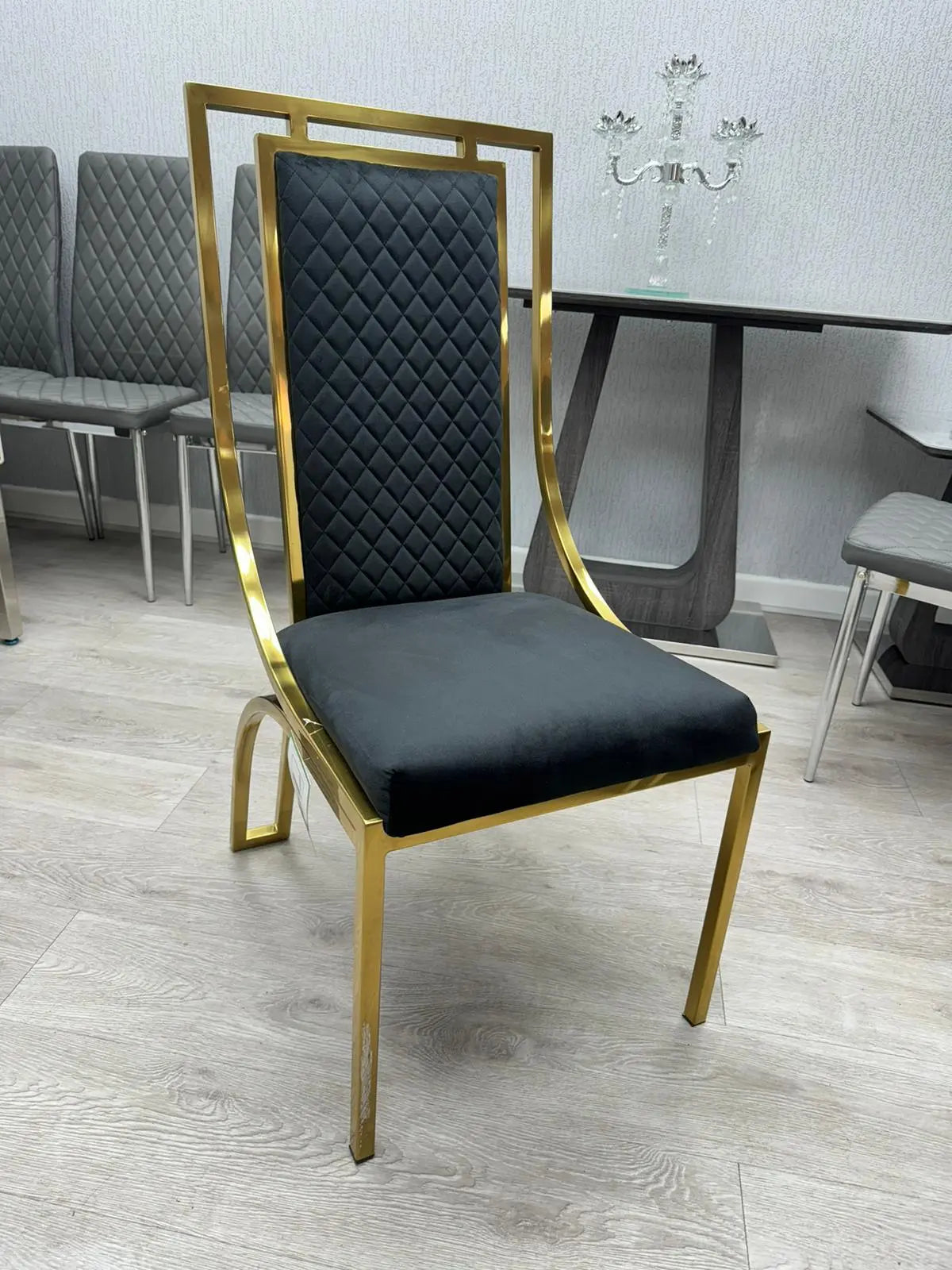 Set Of 2 Windsor Gold Plated Dining Chair - Available In 2 Colours Black