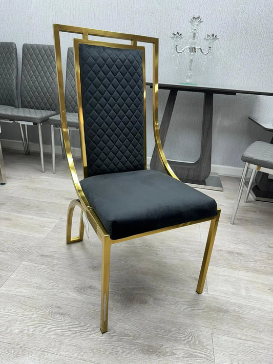 Set Of 2 Windsor Gold Plated Dining Chair - Available In 2 Colours Black