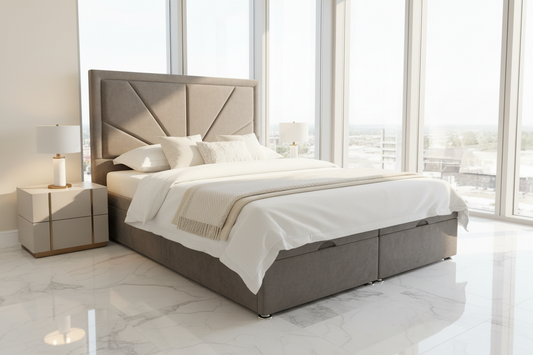 Lyon Divan Ottoman Plush Velvet Bed Frame – Bespoke Handcrafted in the UK