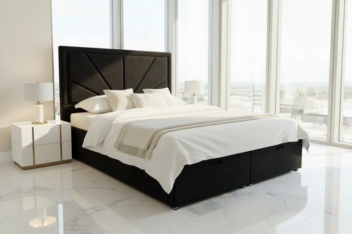 Lyon Divan Ottoman Plush Velvet Bed Frame – Bespoke Handcrafted in the UK